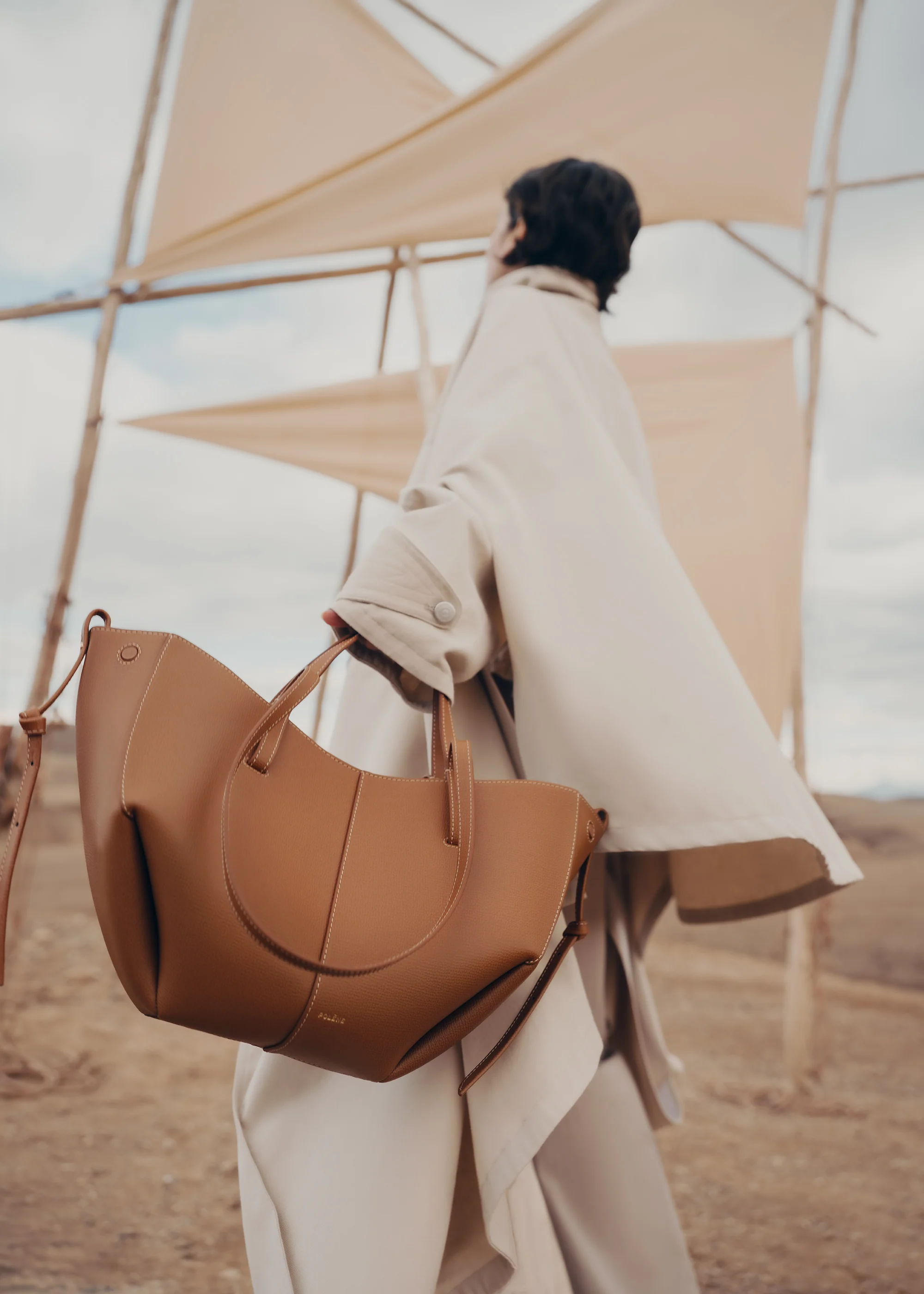 Cyme Mini - Camel Genarbtes Leder - Image 3