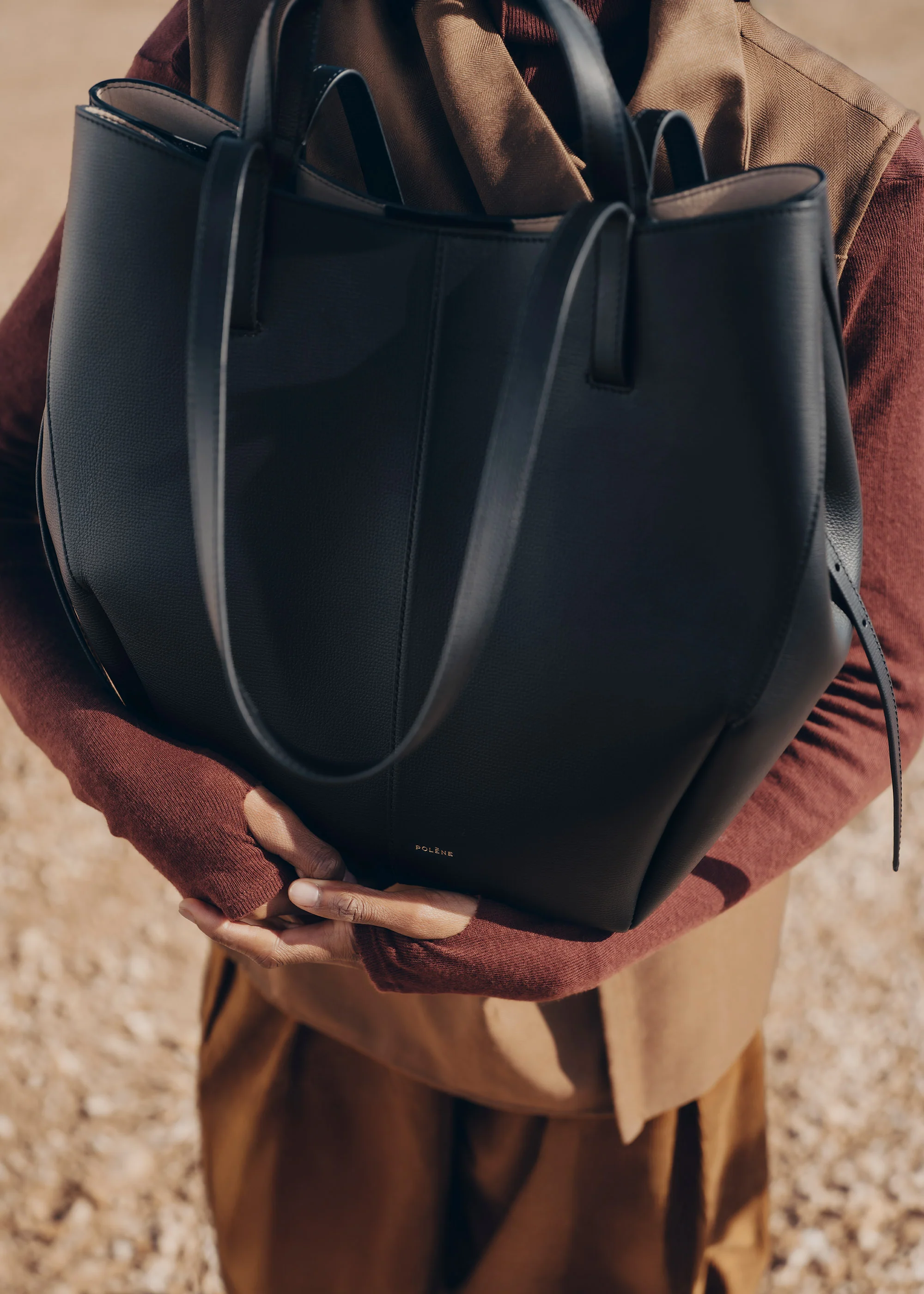 Cyme Tote - Schwarz Genarbtes Leder - Image 3