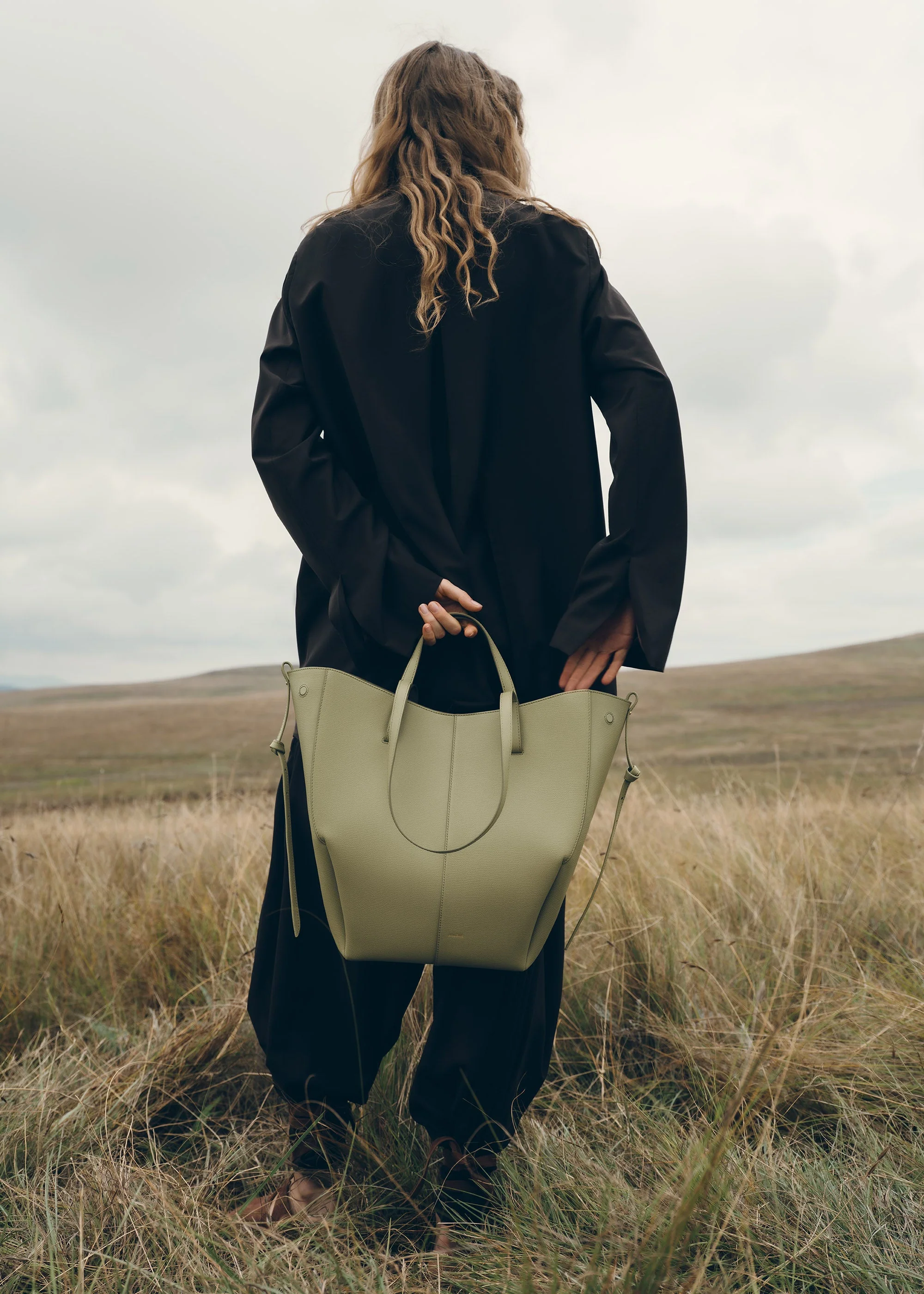 Cyme Tote - Lindgrün Genarbtes Leder - Image 2