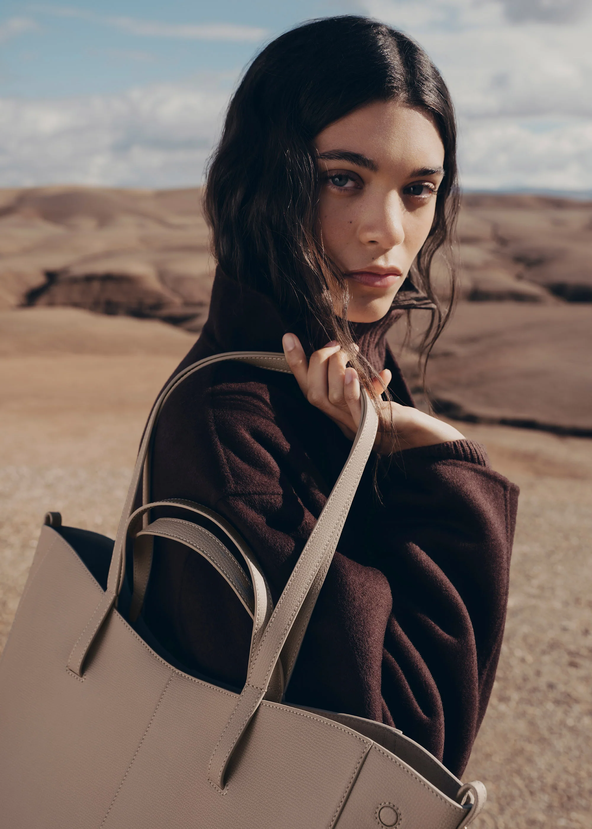 Cyme Tote - Taupe Genarbtes Leder - Image 4