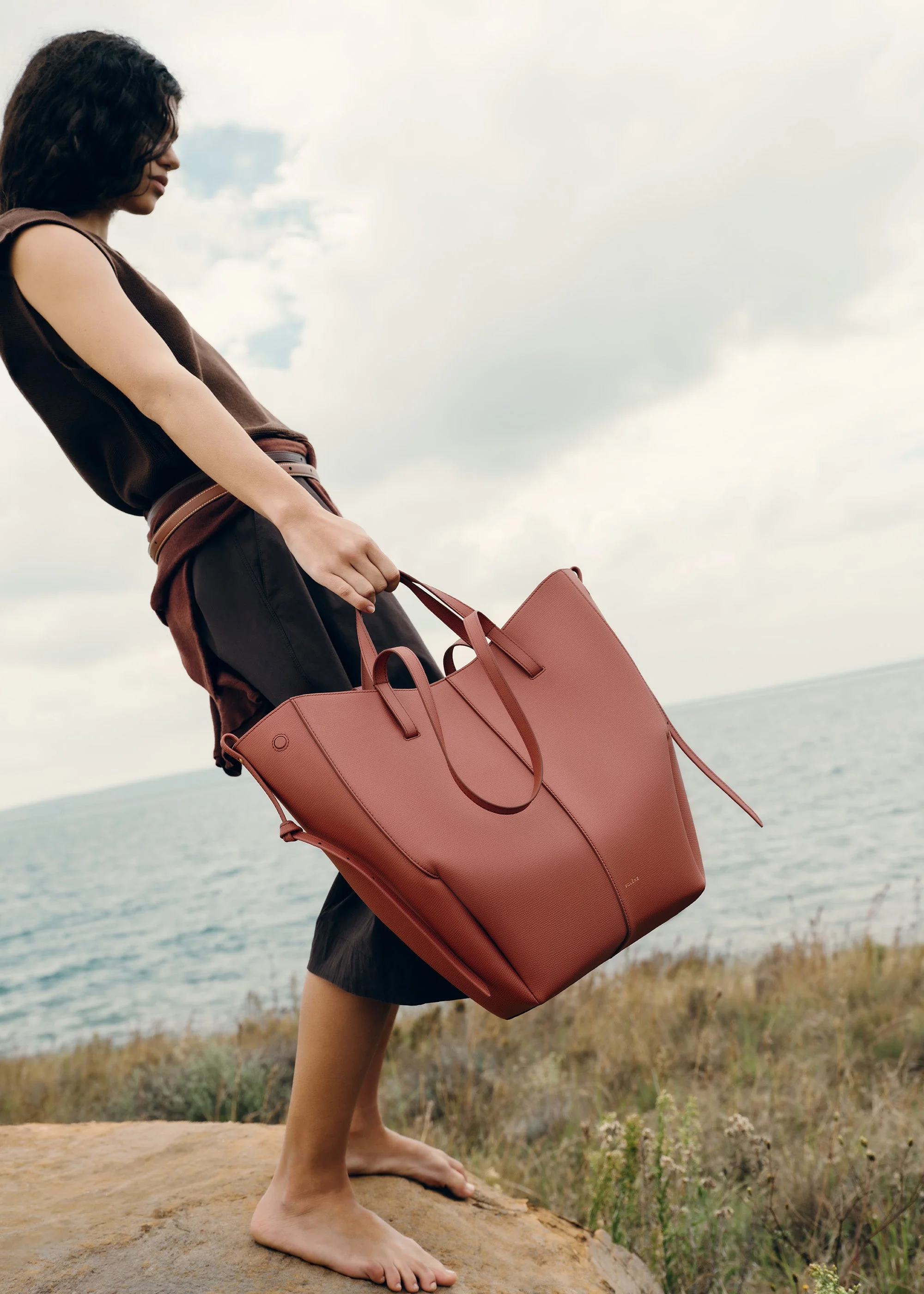 Cyme Tote - Terracotta Genarbtes Leder - Image 4