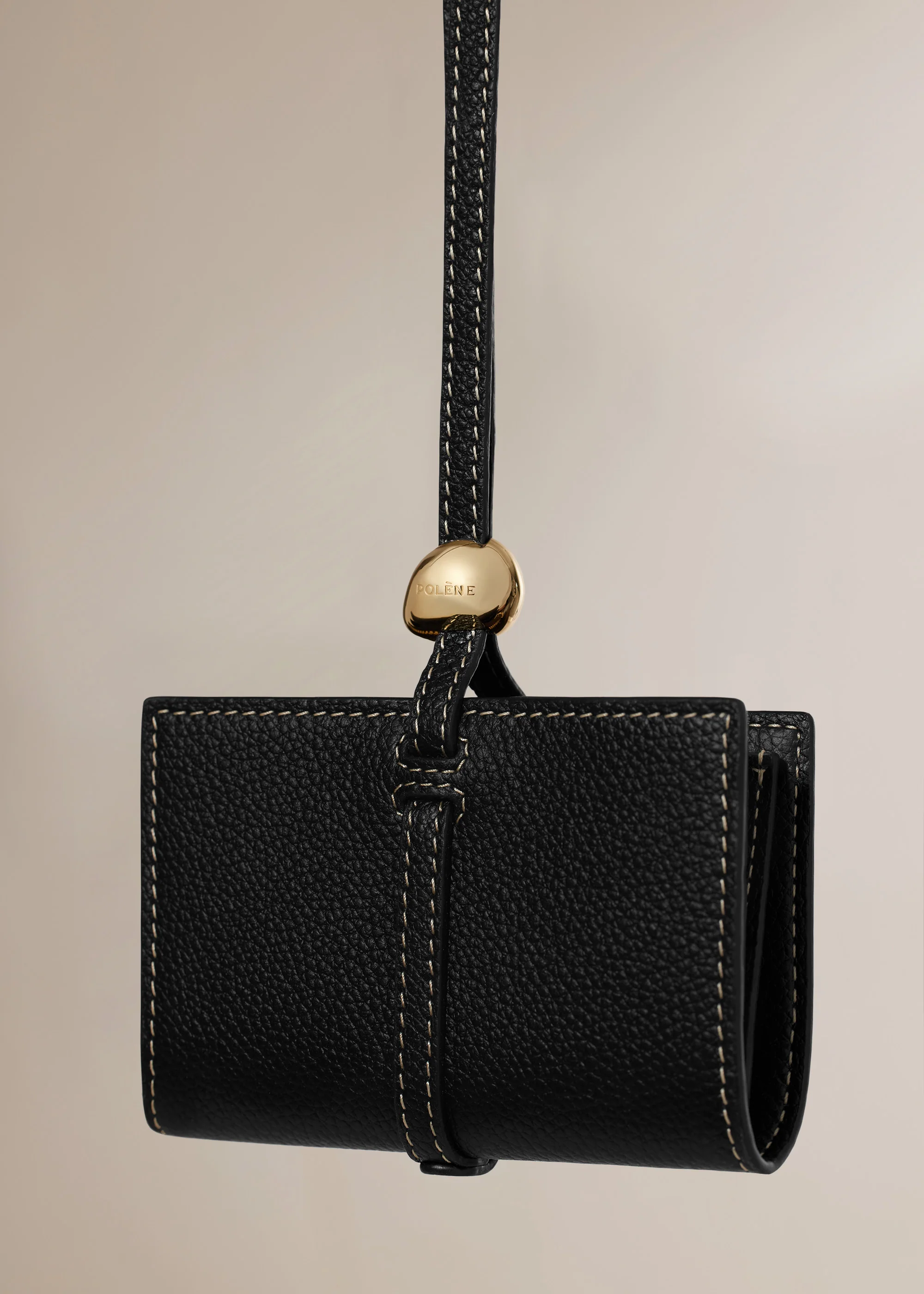 Kartenetuis Kayé - Schwarz Genarbtes Leder - Image 3