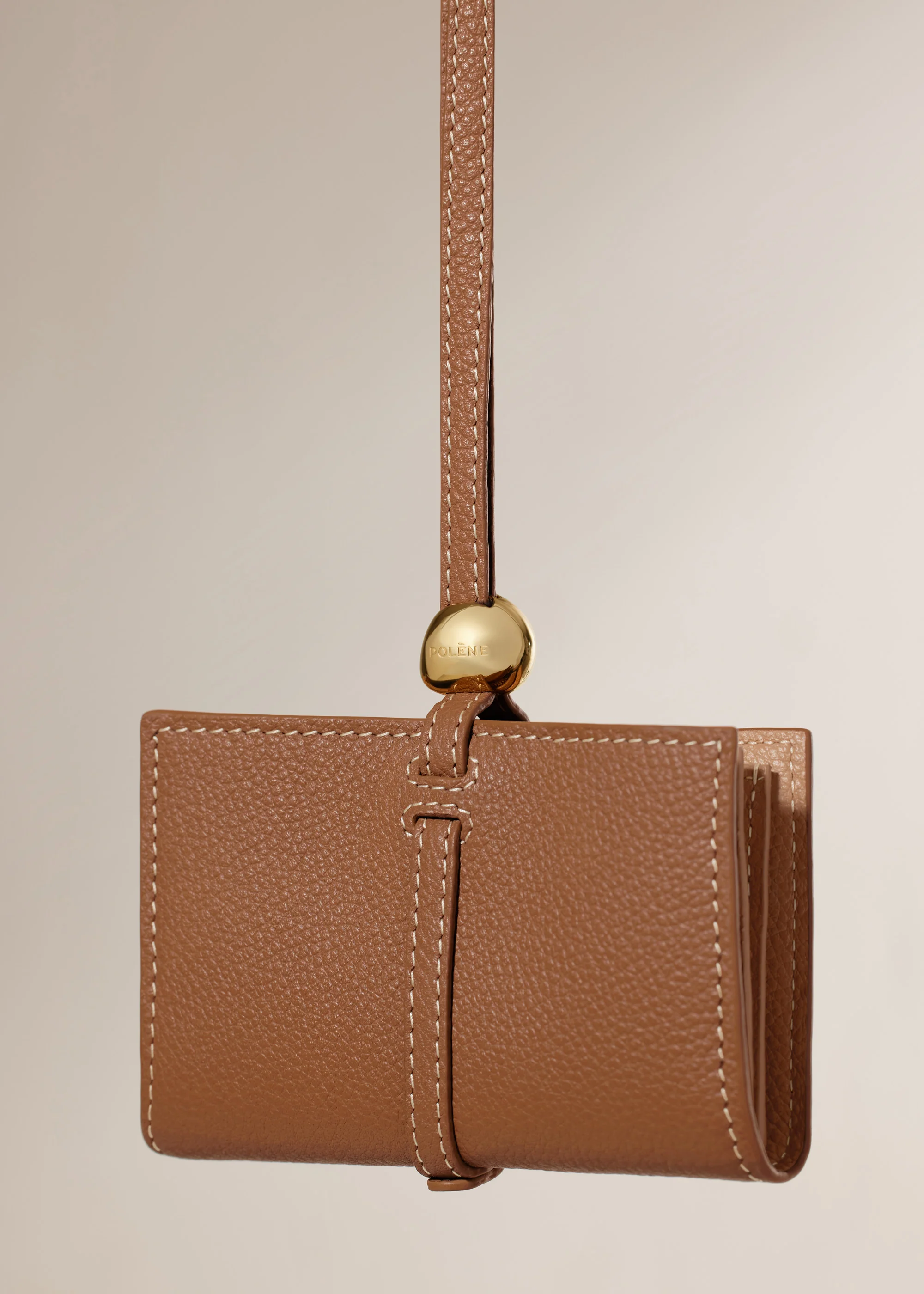 Kartenetuis Kayé - Duo Camel Genarbtes Leder - Image 3