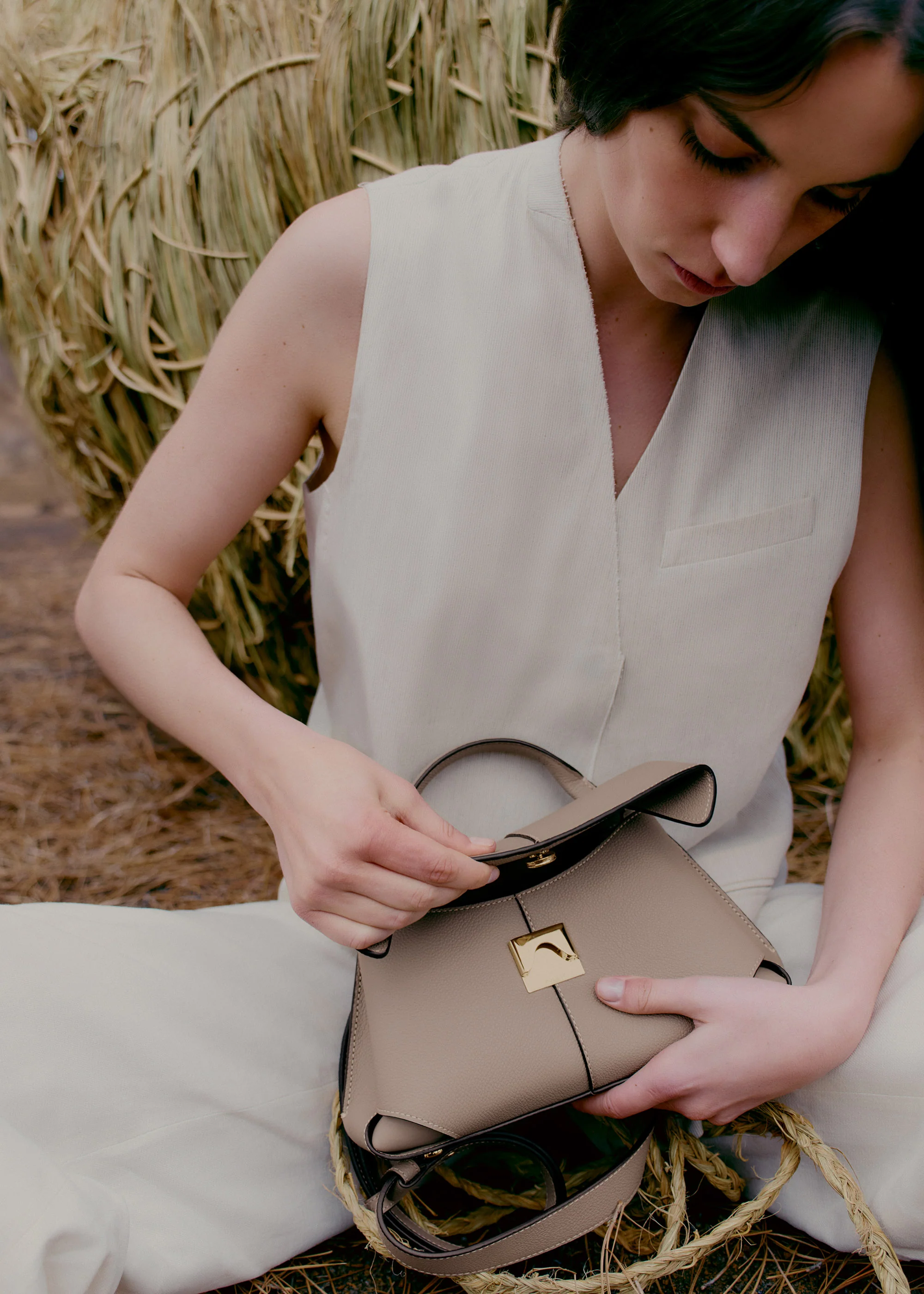 Mokki Mini - Taupe Genarbtes Leder - Image 5
