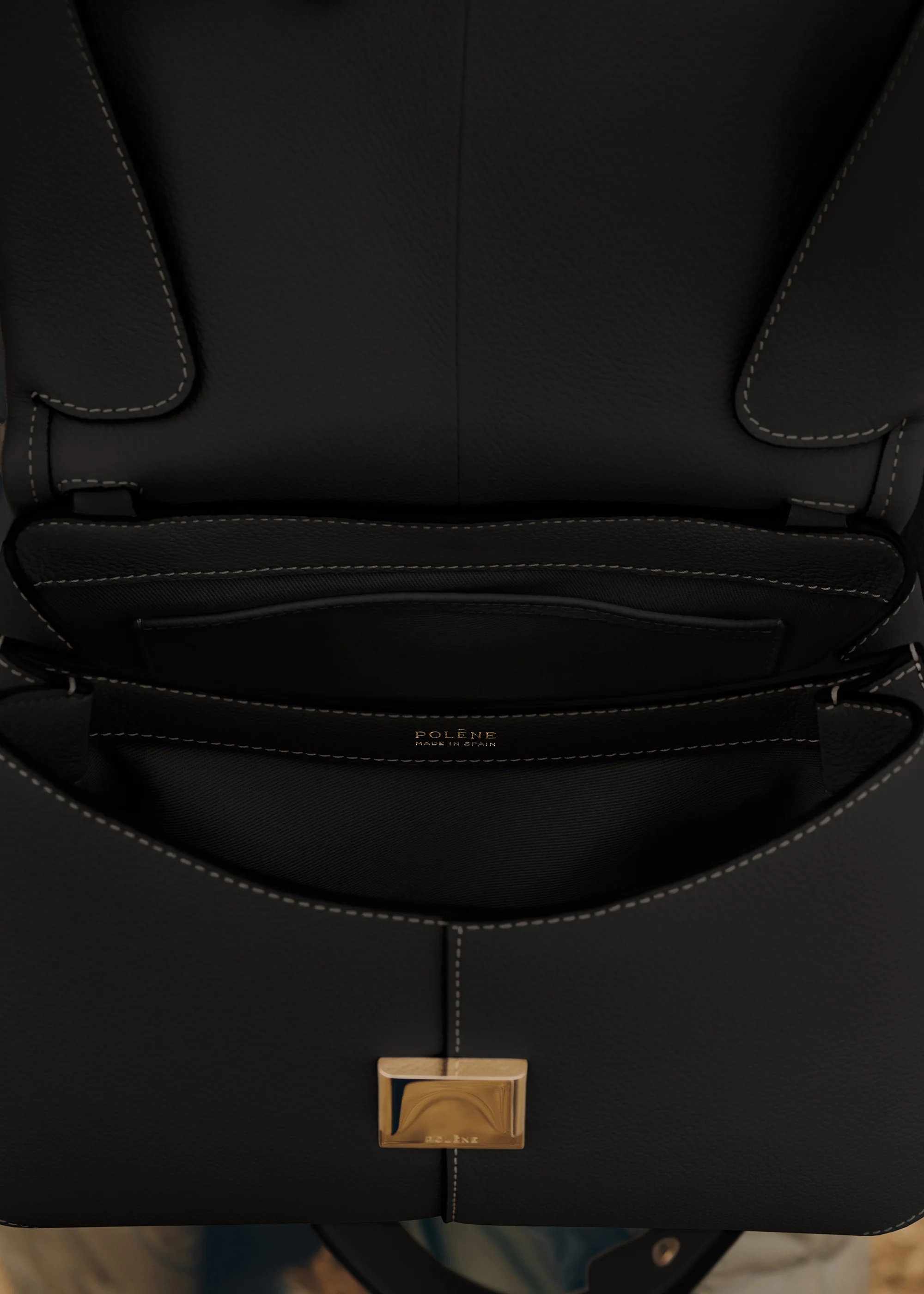 Mokki - Schwarz Nähte Ecru Genarbtes Leder - Image 8