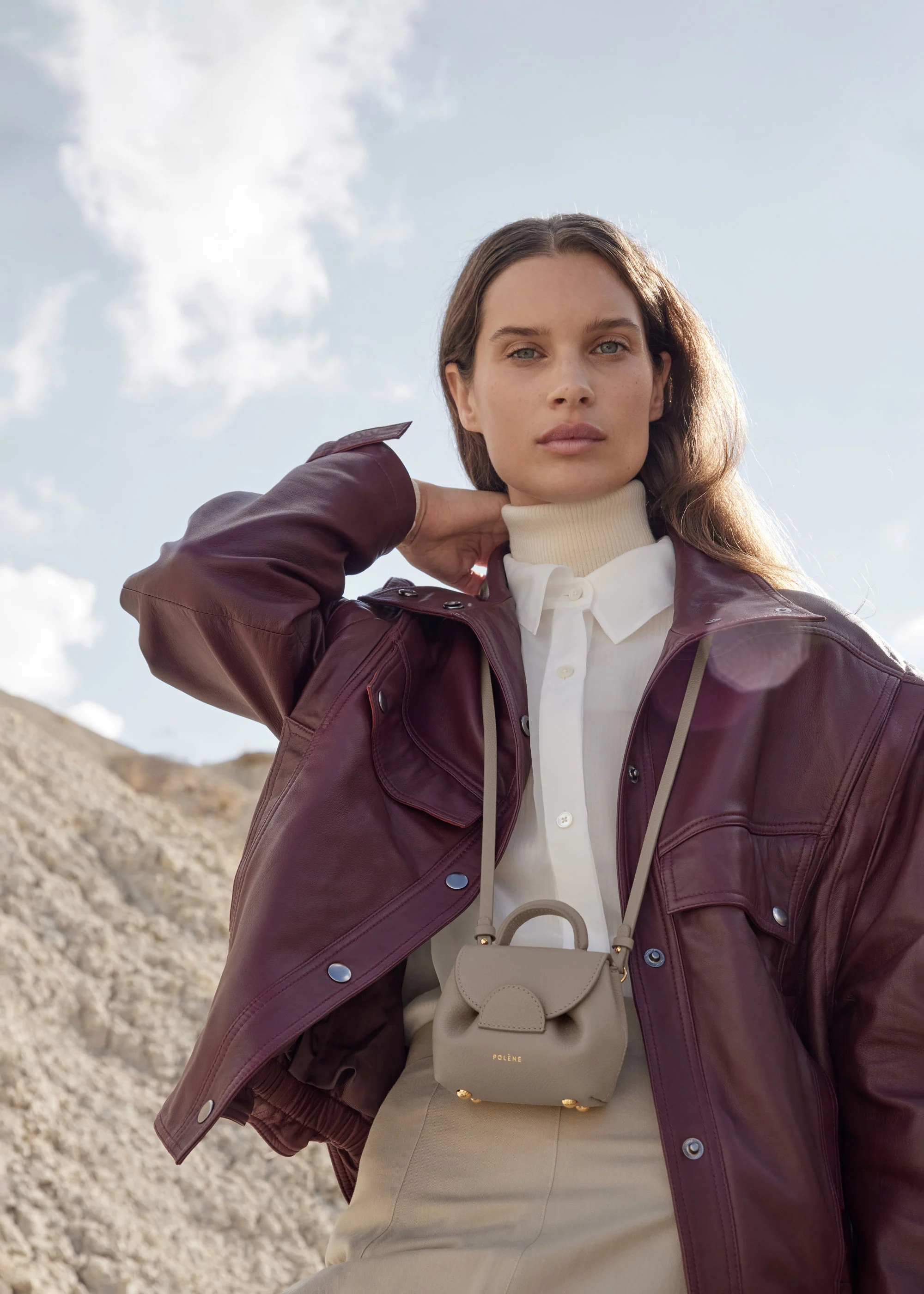 Numéro Un Micro - Taupe Genarbtes Leder - Image 5