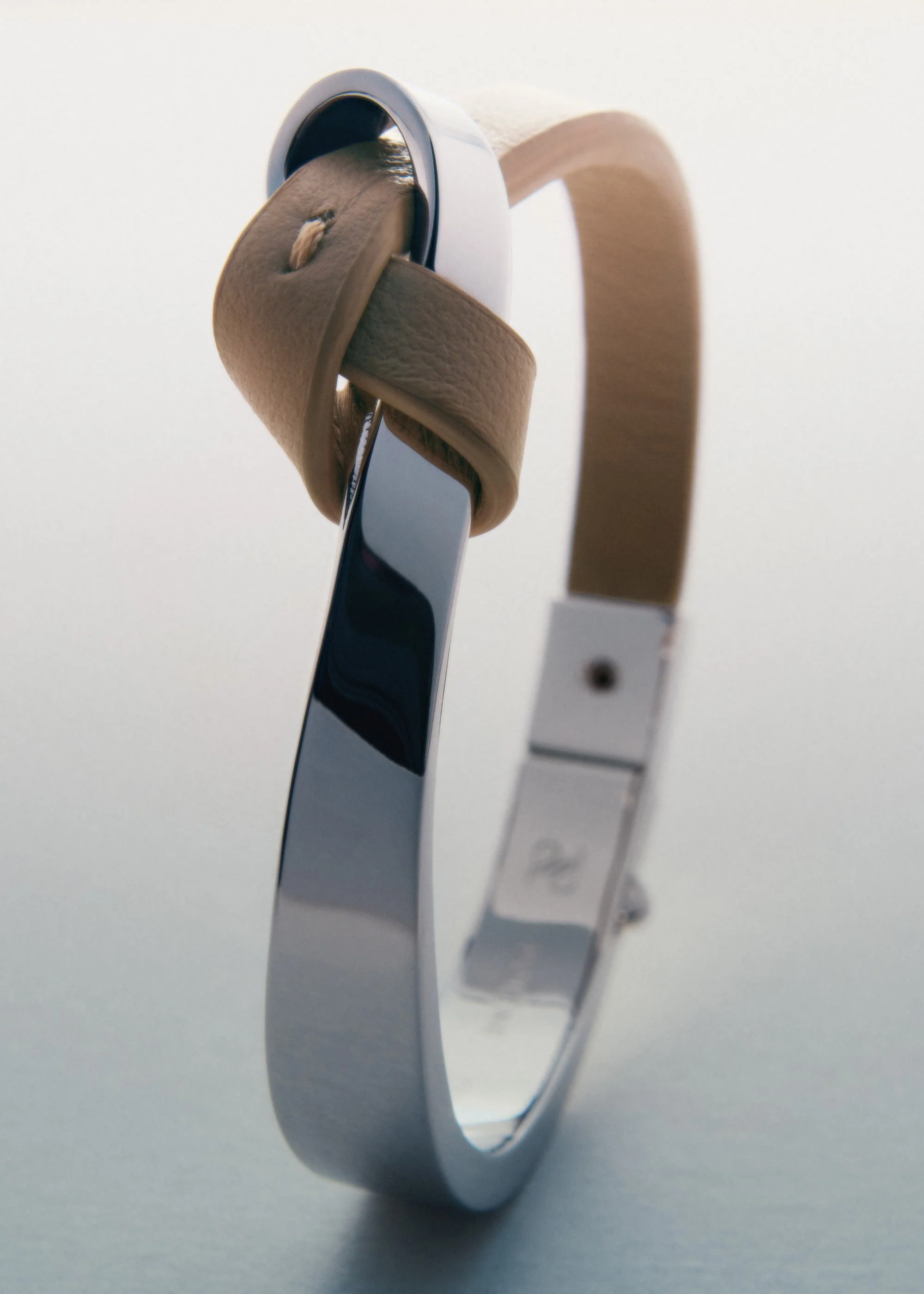 Armreif Ormé - Silberedition Und Taupe Leder - Image 3